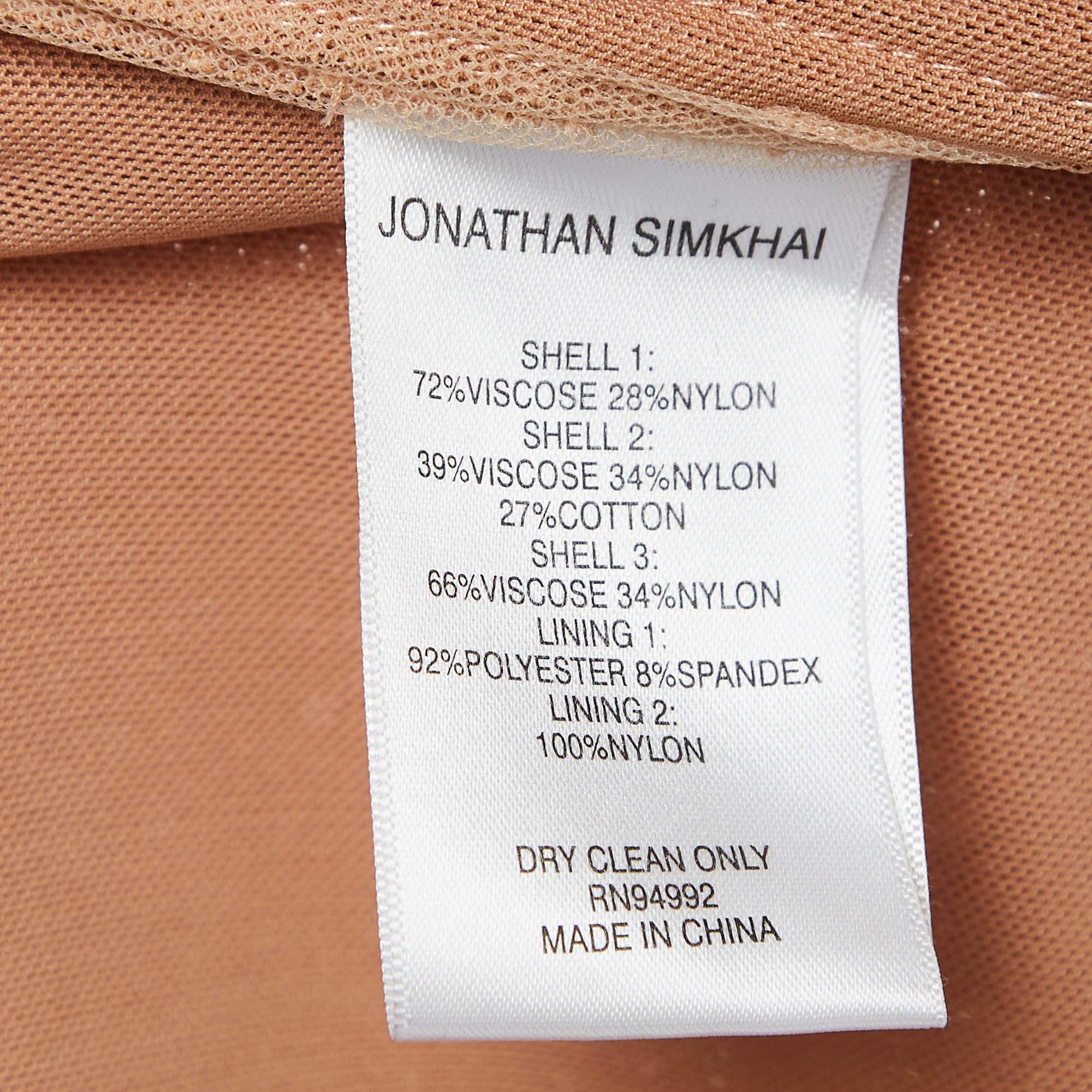 Women's Jonathan Simkhai Peach Lace Midi Dress M For Sale