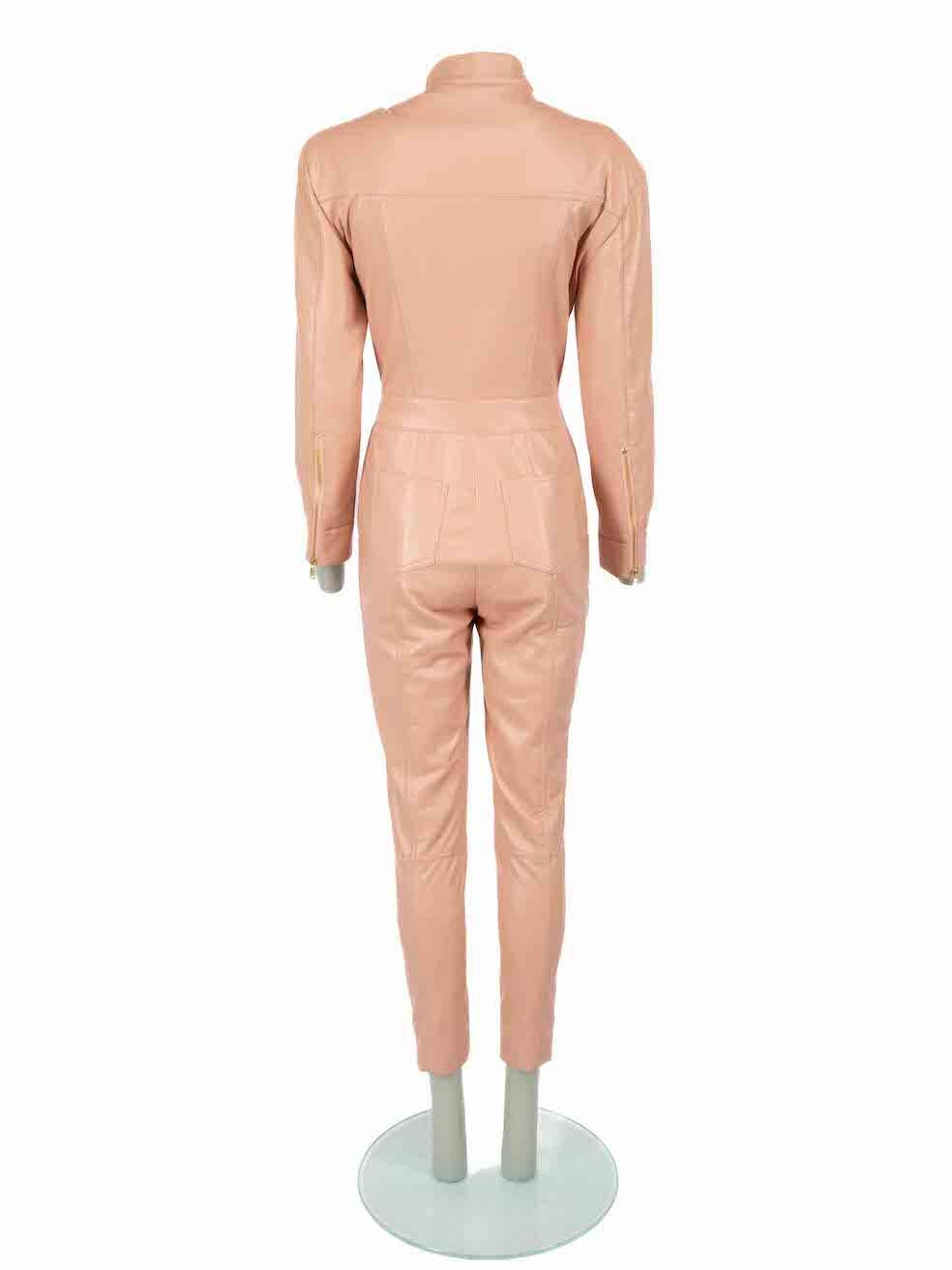 Orange Jonathan Simkhai Pink Faux Leather Jumpsuit Size XXS