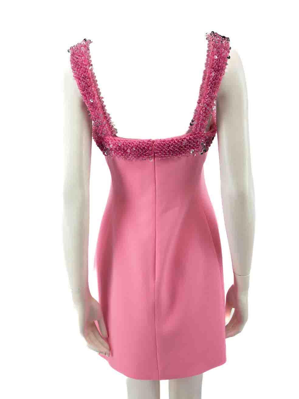 Jonathan Simkhai Pink Nada Sequinned Mini Dress Size S In New Condition In London, GB