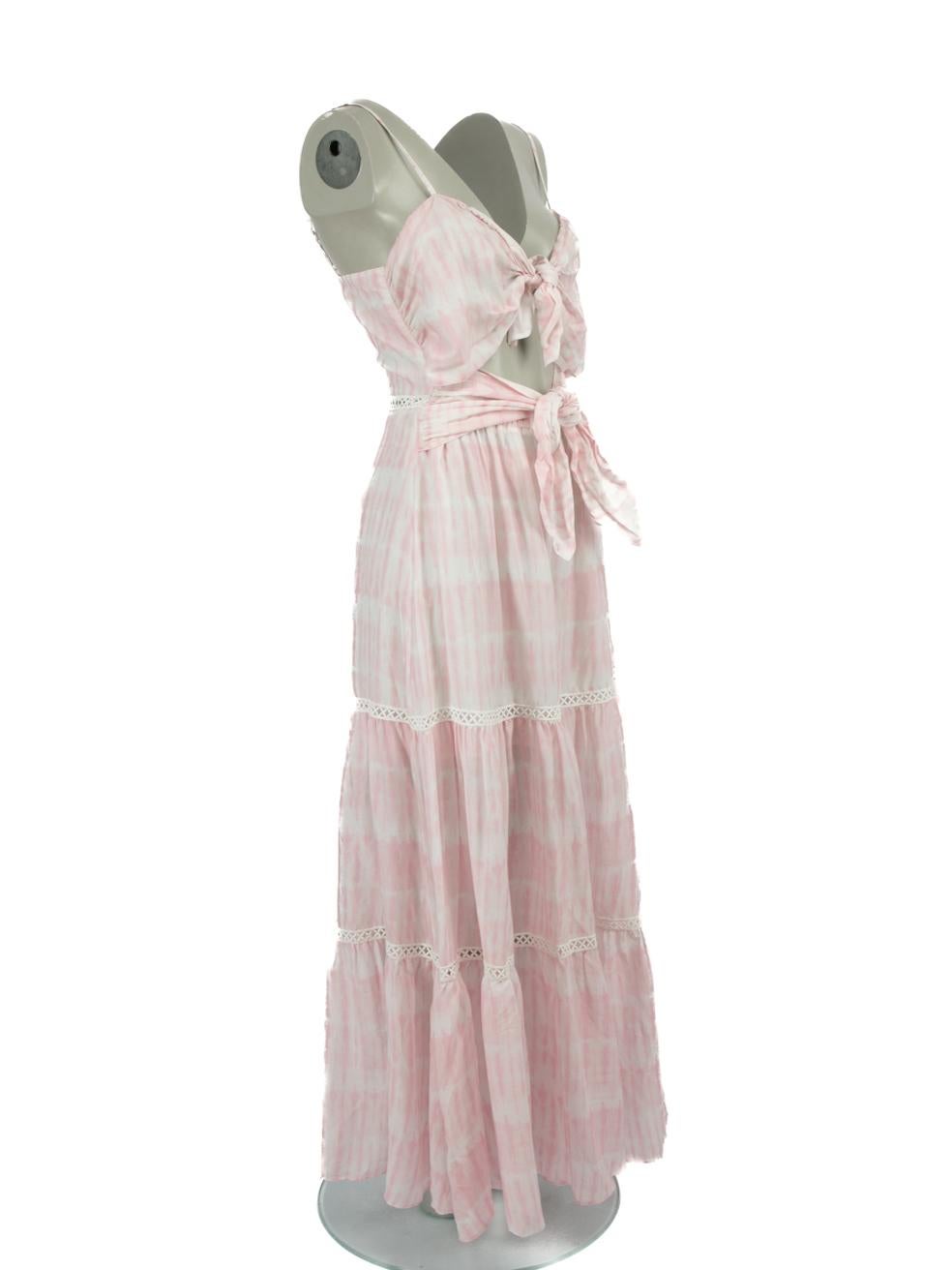 CONDITION is Never worn, with tags. No visible wear to dress is evident on this new Jonathan Simkhai designer resale item.

Details
Pink
Tencel
Maxi dress
Tie-dye pattern
Sleeveless
Square neck
Open back
Back tie detail
Made in China