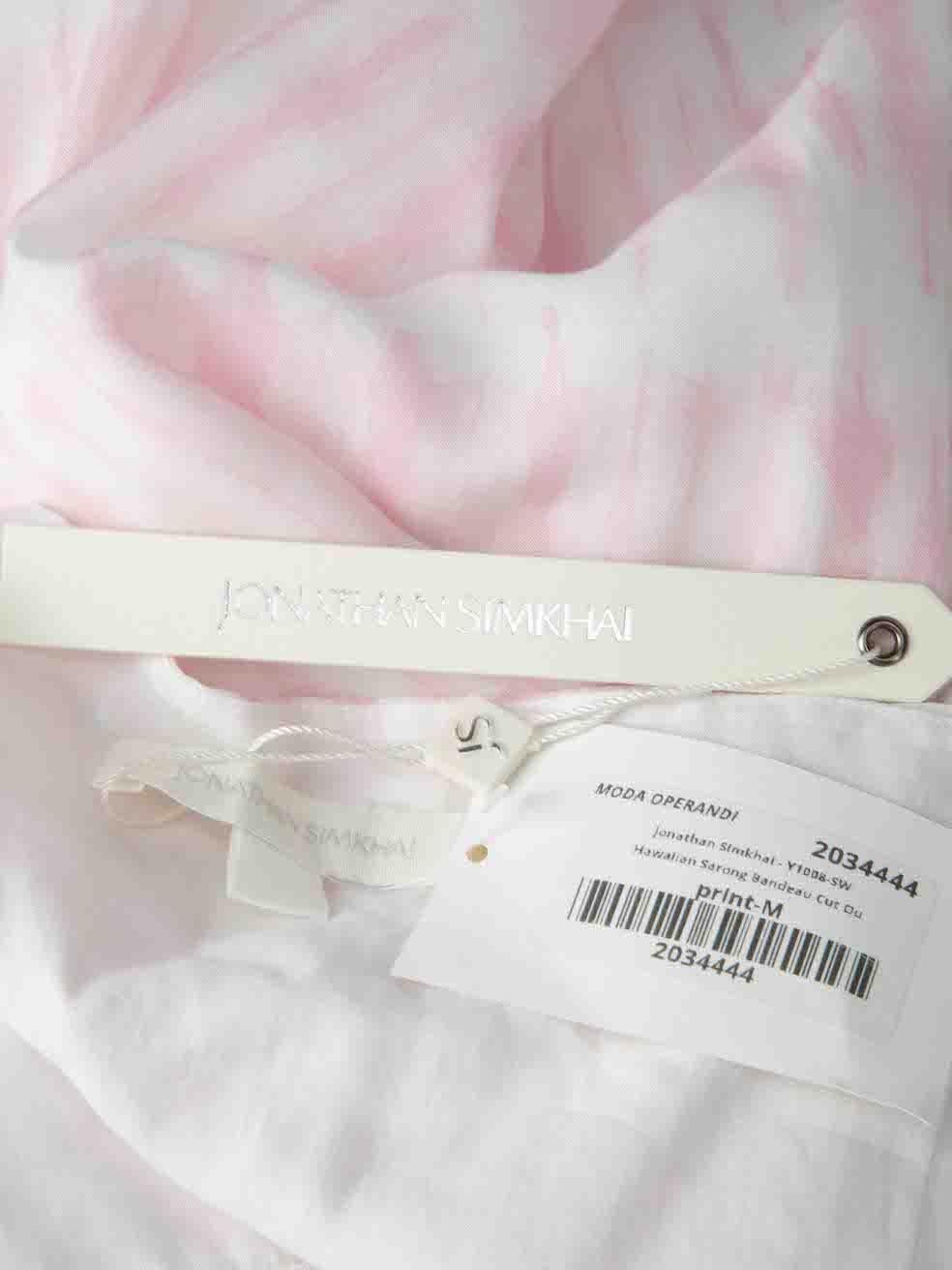 Women's Jonathan Simkhai Pink Tie-Dye Tiered Ruffle Maxi Dress Size M For Sale