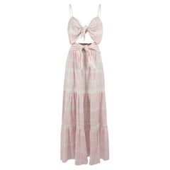 Jonathan Simkhai Pink Tie-Dye Tiered Ruffle Maxi Dress Size M