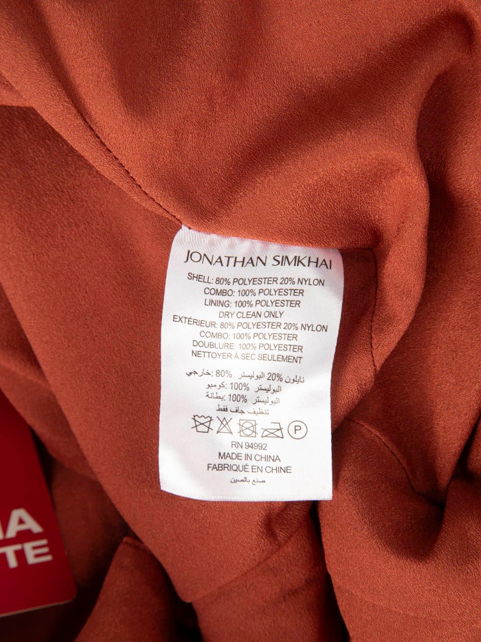 Jonathan Simkhai Red Jacquard Pattern Puff Sleeve Top Size XXL For Sale 1