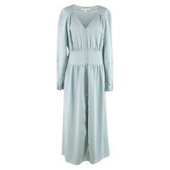 Jonathan Simkhai Robe midi Seraphina en satin martelé couleur menthe, Taille US 8