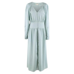 Jonathan Simkhai Seraphina Mint Hammered Satin Midi Dress - US 8