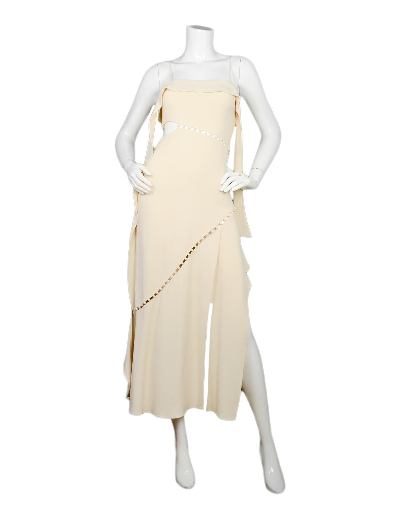 Jonathan Simkhai Stone Nude Pearl Embellished Spaghetti Dress Sz 0

Made In: China
Color: Nude
Materials: 51% acetate, 46% viscose, 3% elastane 
Lining: 51% acetate, 46% viscose, 3% elastane 
Opening/Closure: Hidden back zipper with hook eye at