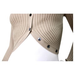 Jonathan Simkhai Truffle Ribbed Knit Long-Sleeve Crop Top