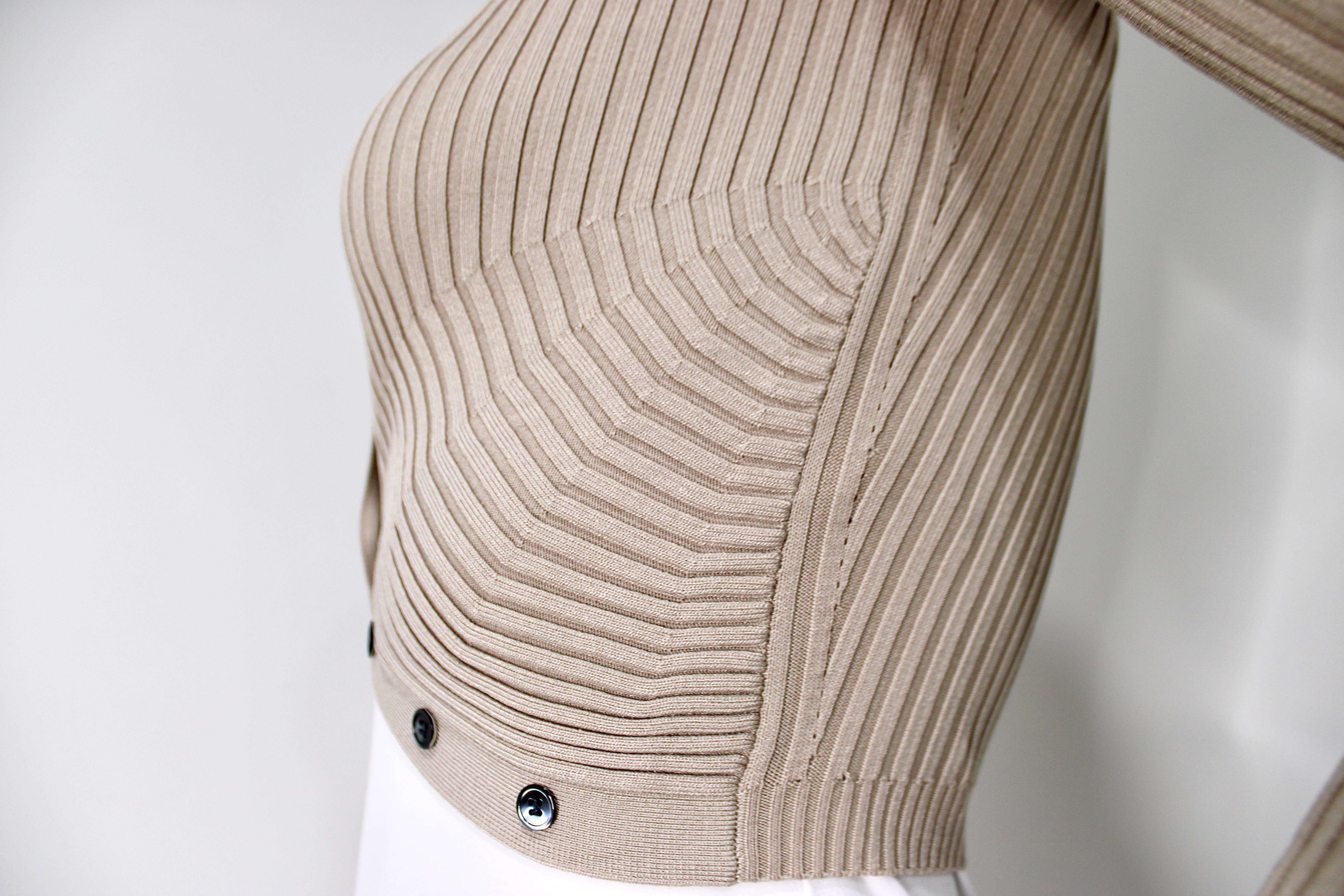 Jonathan Simkhai - Top court à manches longues en tricot côtelé Truffle Pour femmes en vente