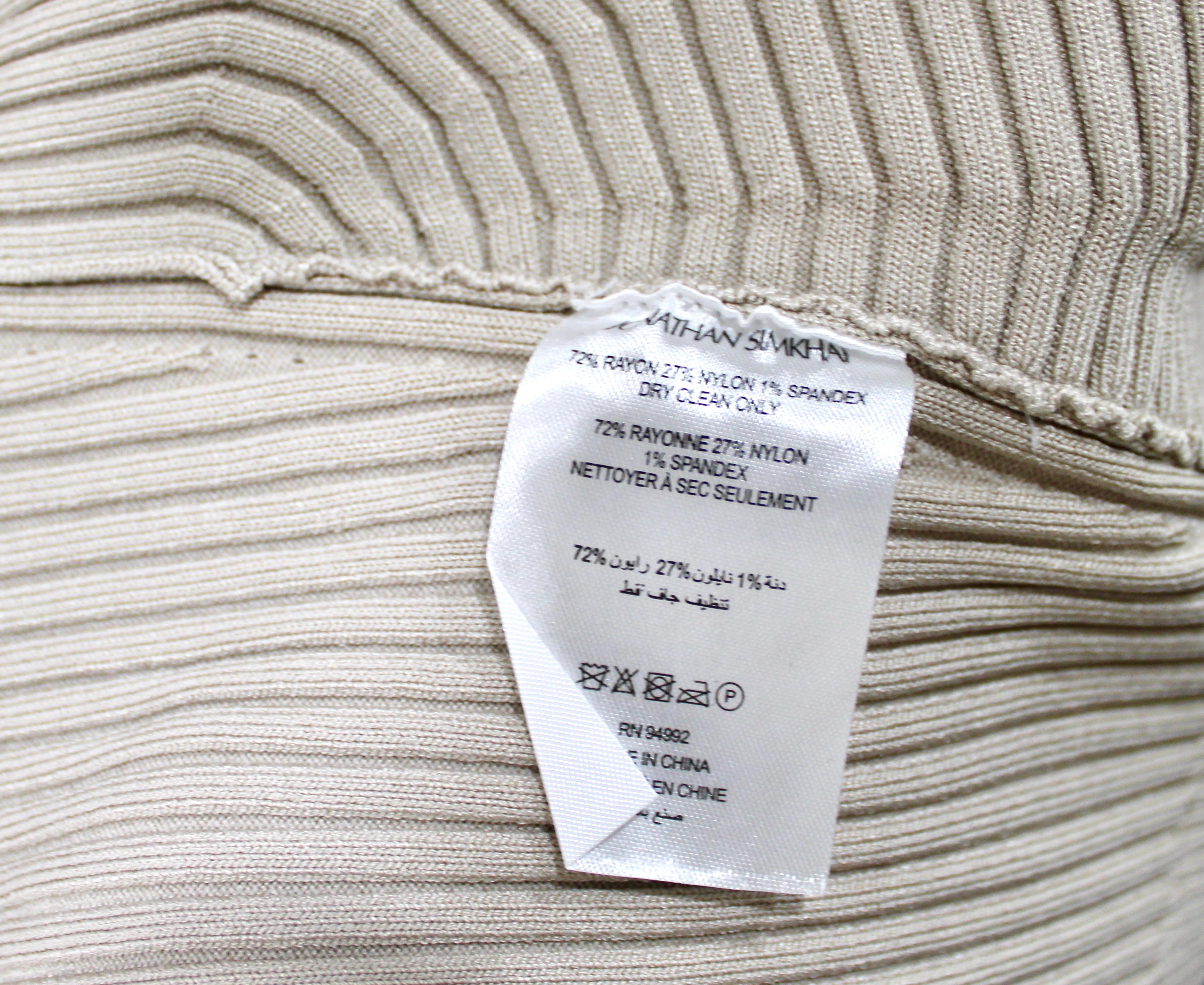 Jonathan Simkhai - Top court à manches longues en tricot côtelé Truffle en vente 4