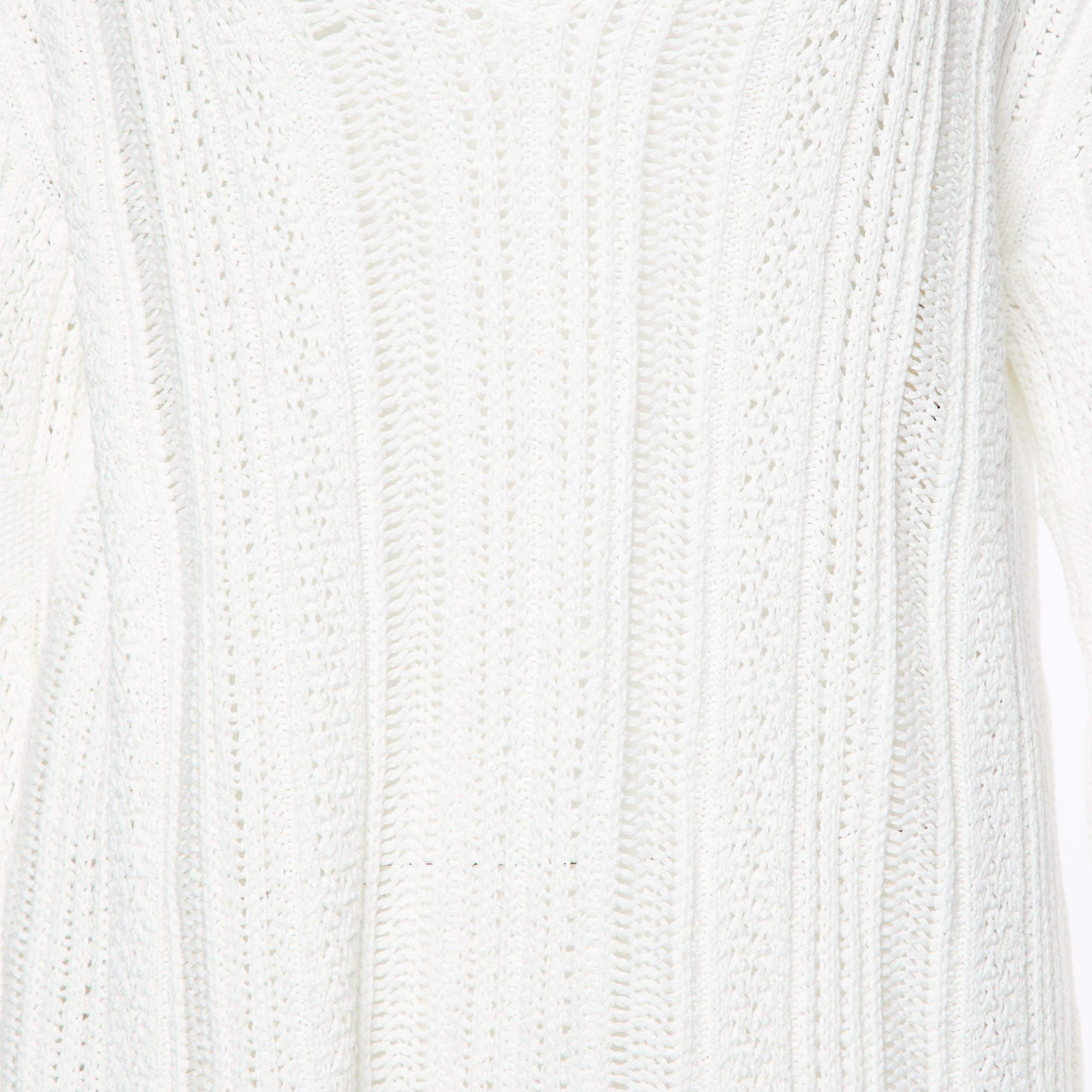 Jonathan Simkhai Poncho recortado Rayna de punto grueso blanco M Gris en venta