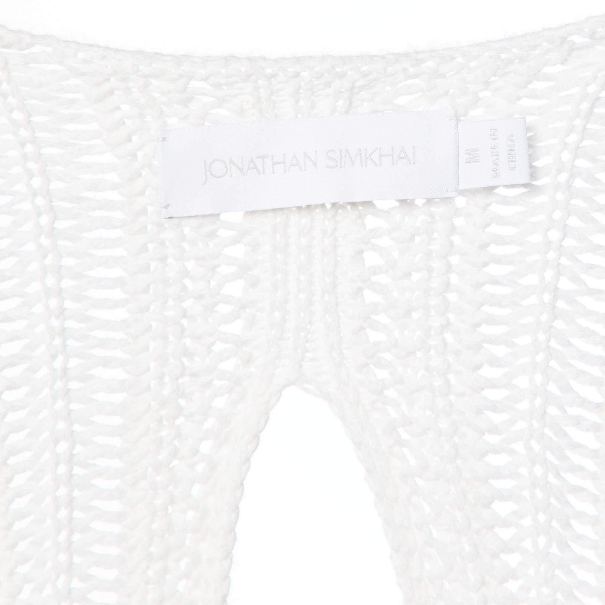 Jonathan Simkhai Poncho recortado Rayna de punto grueso blanco M en Excelente estado para la venta en Dubai, Al Qouz 2