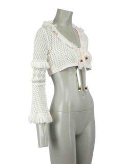 Jonathan Simkhai White Crochet Crop Top Size XS