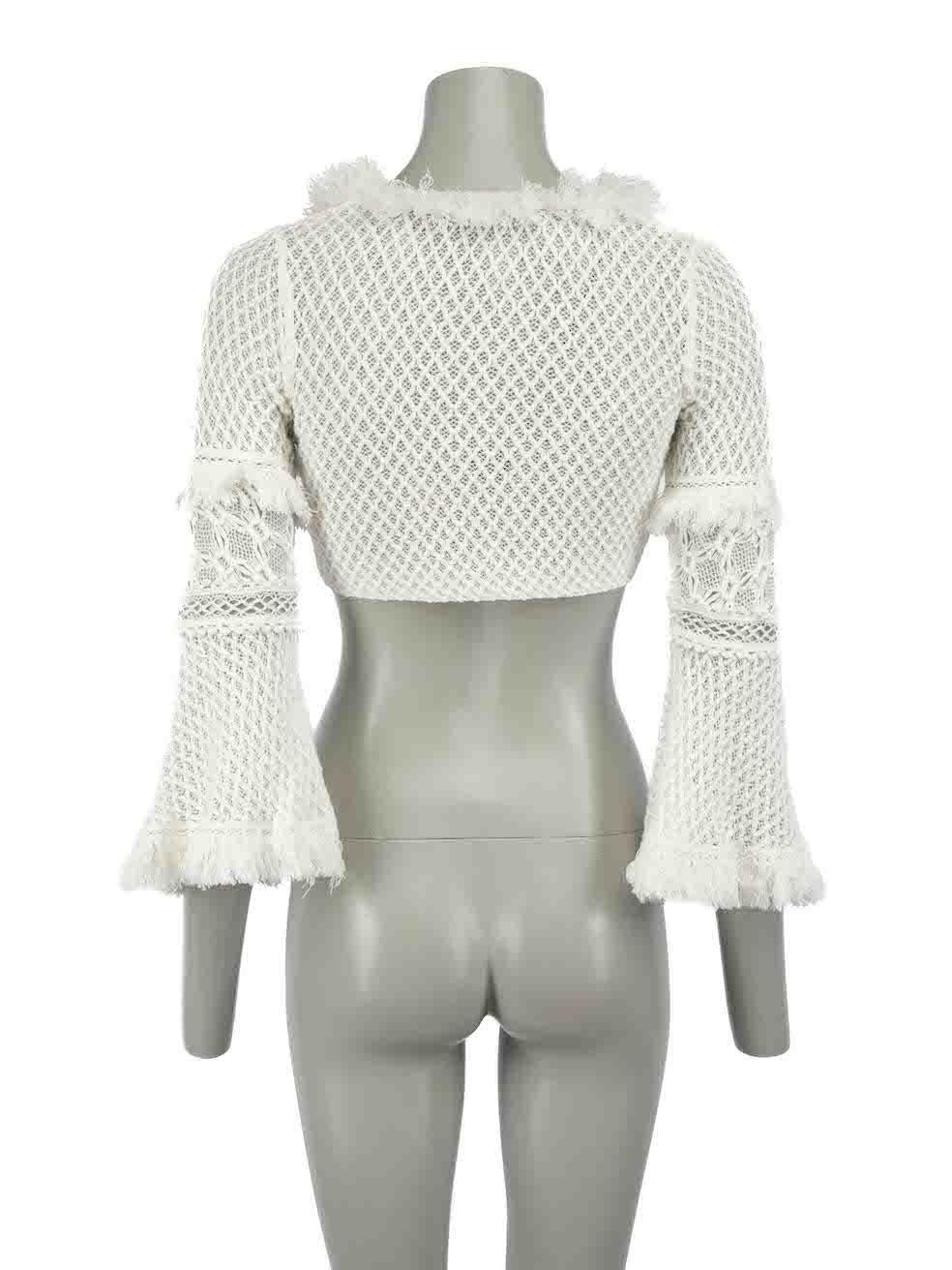 Jonathan Simkhai White Crochet Crop Top Size XS In Good Condition For Sale In London, GB