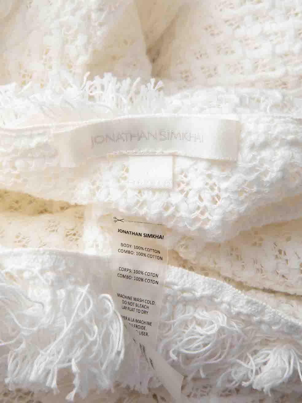Jonathan Simkhai White Crochet Crop Top Size XS For Sale 1