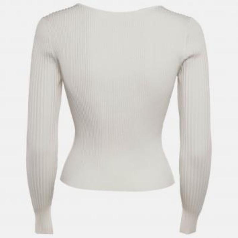 Jonathan Simkhai White Rib Knit Cut-Out Alexia Top S For Sale 3