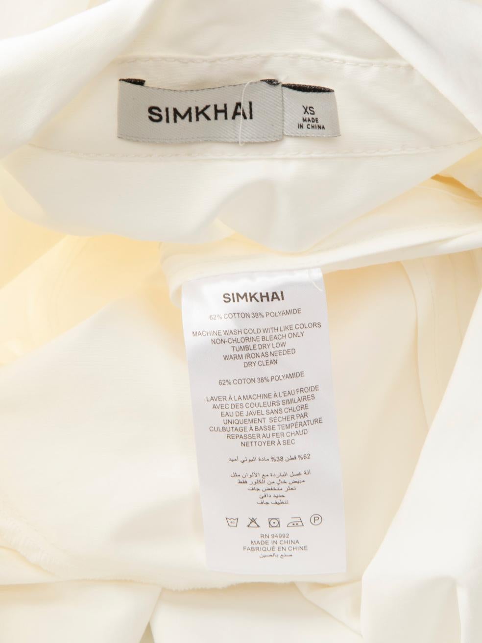 Jonathan Simkhai Weiß Kurzarm Shirt Kleid Größe XS Damen im Angebot