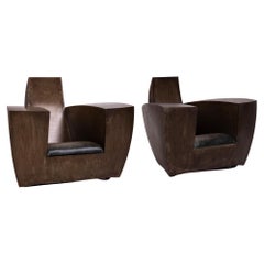 Jonathan Singleton Industrial Steel Easy Number One Armchairs by, Set of 2