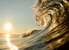 La vague de lion, photographie d'art de paysage océanique, encadrée en plexiglas, signée 