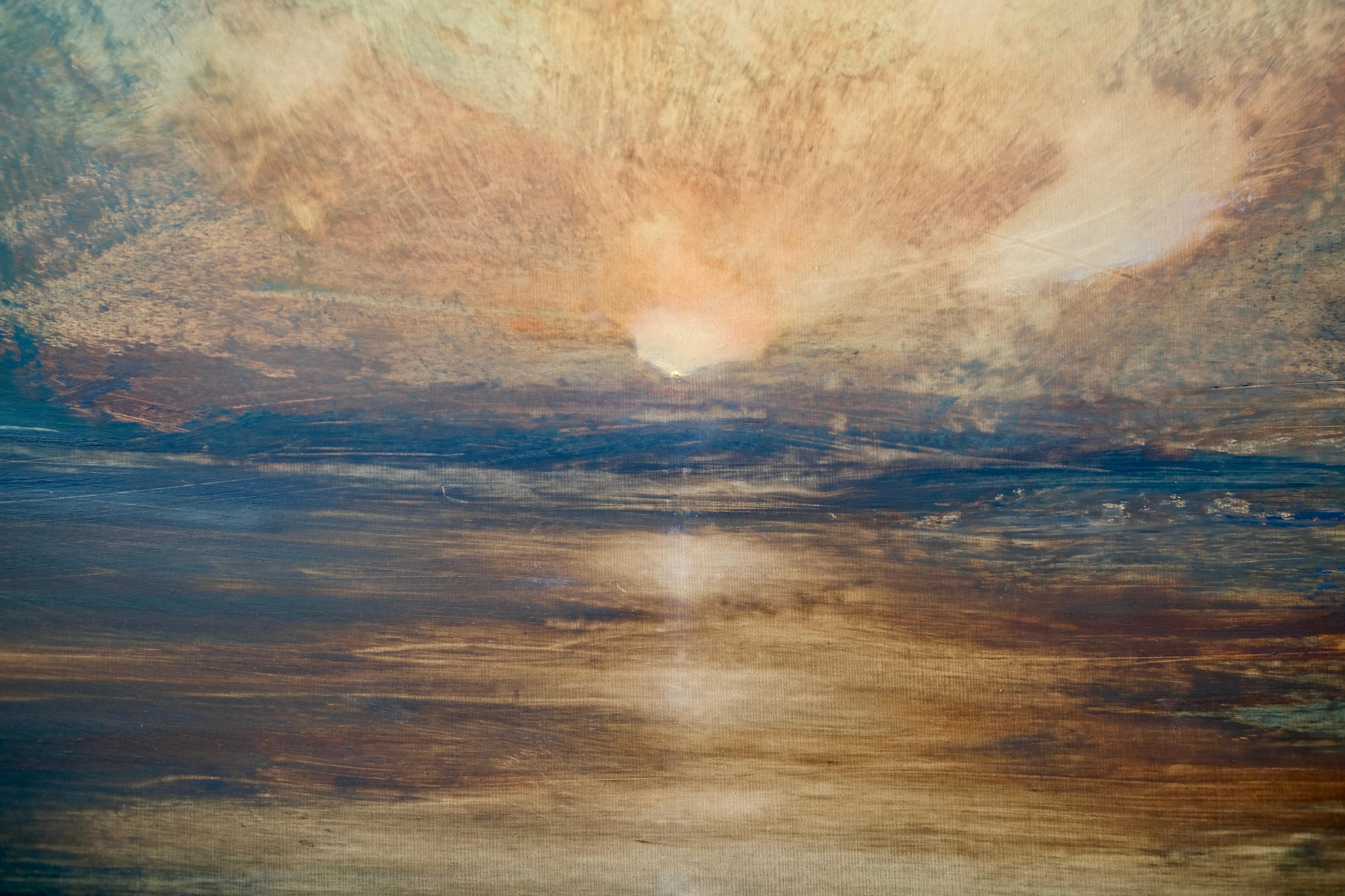 Au-delà des ombres, peinture de paysage abstrait originale - Gris Abstract Painting par Jonathan Speed