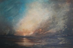 Oltre l'ombra, dipinto originale di paesaggio astratto