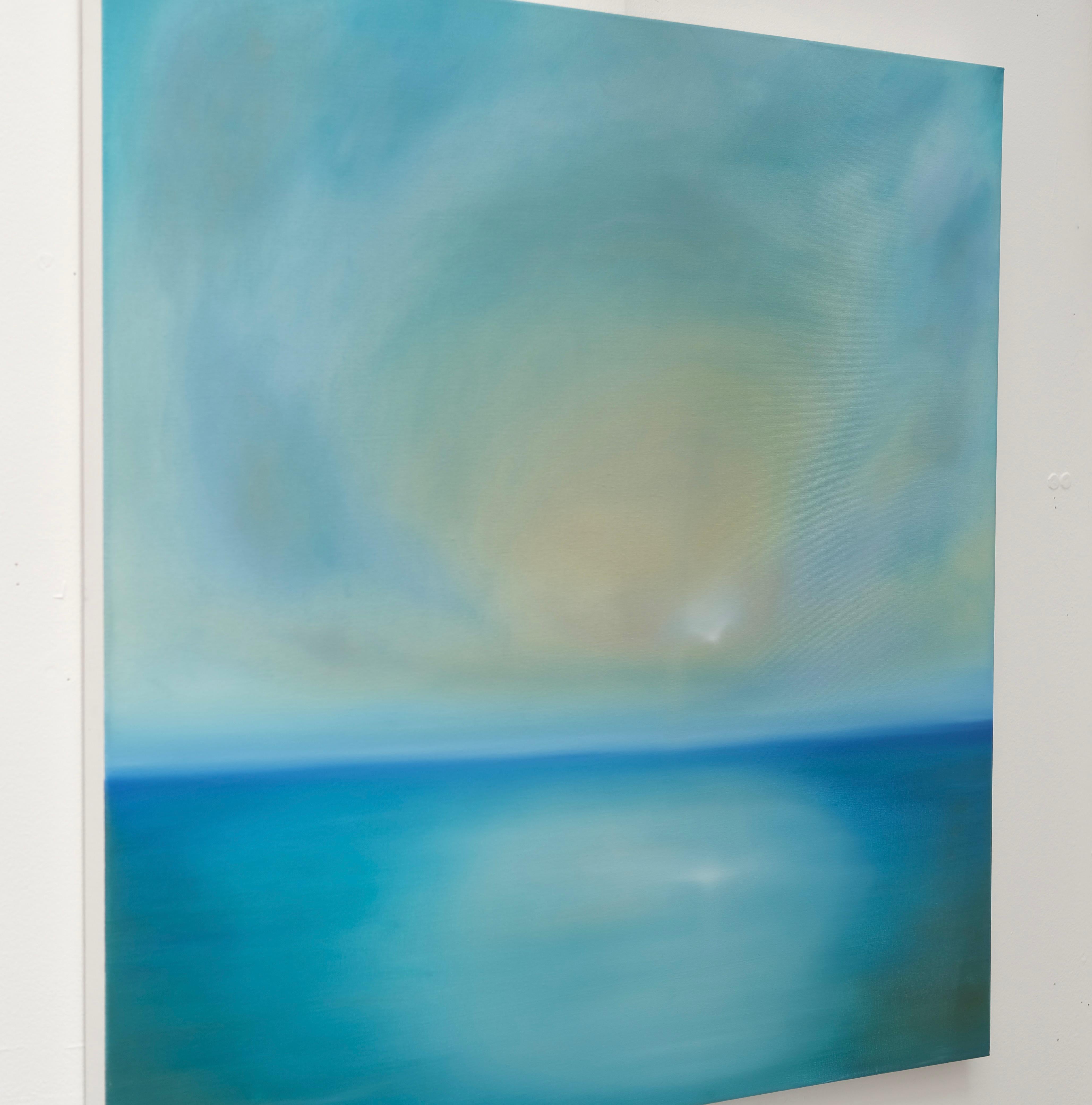 Calm Seas-original abstract seascape-ocean painting for sale-contemporary Art - Expressionnisme abstrait Painting par Jonathan Speed