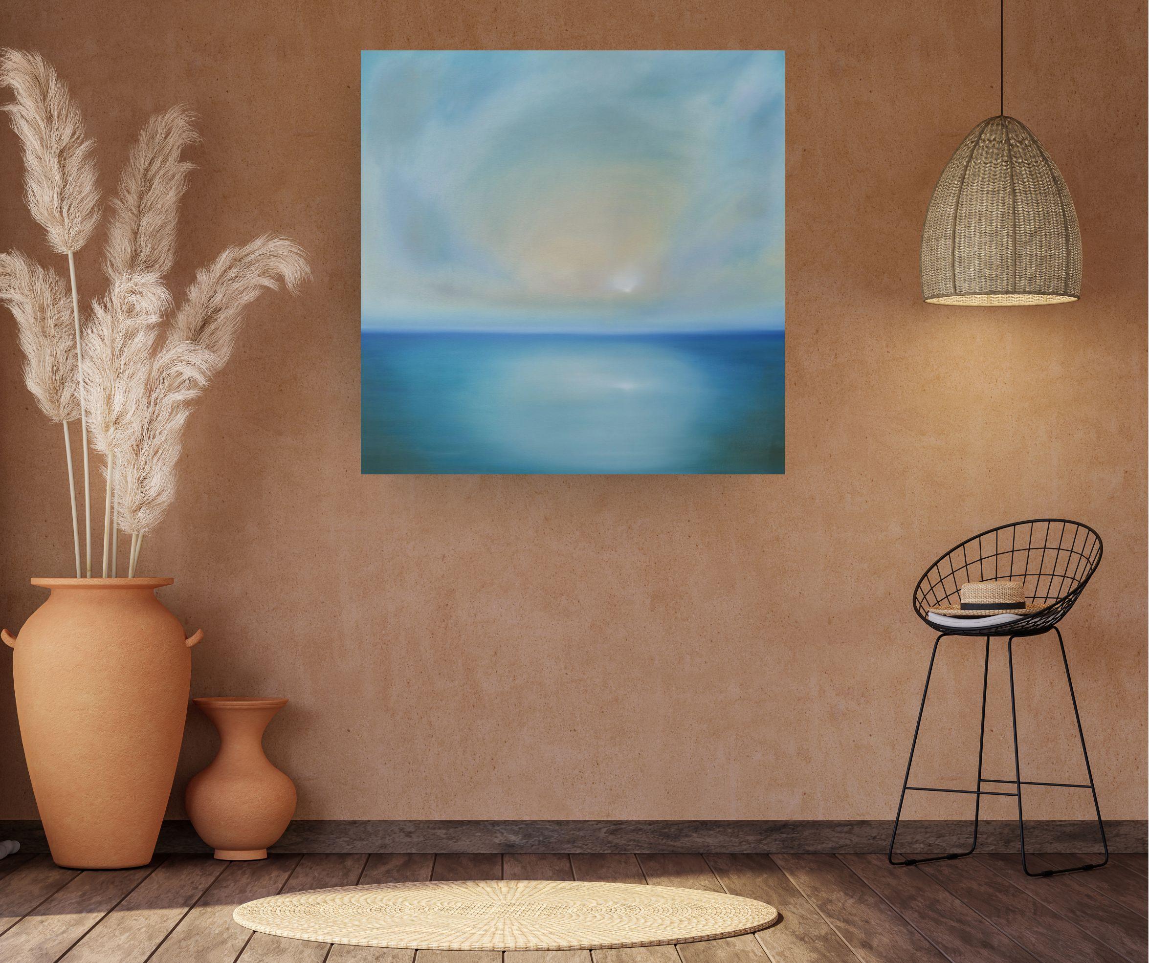 Calm Seas-original abstrakte Meereslandschaft-Ozean-Gemälde zu verkaufen-zeitgenössische Kunst im Angebot 1