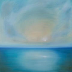 Calm Seas-original abstrakte Meereslandschaft-Ozean-Gemälde zu verkaufen-zeitgenössische Kunst