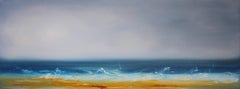 Dancing Waves - painting beach holiday abstract original waterscape Contemporary
