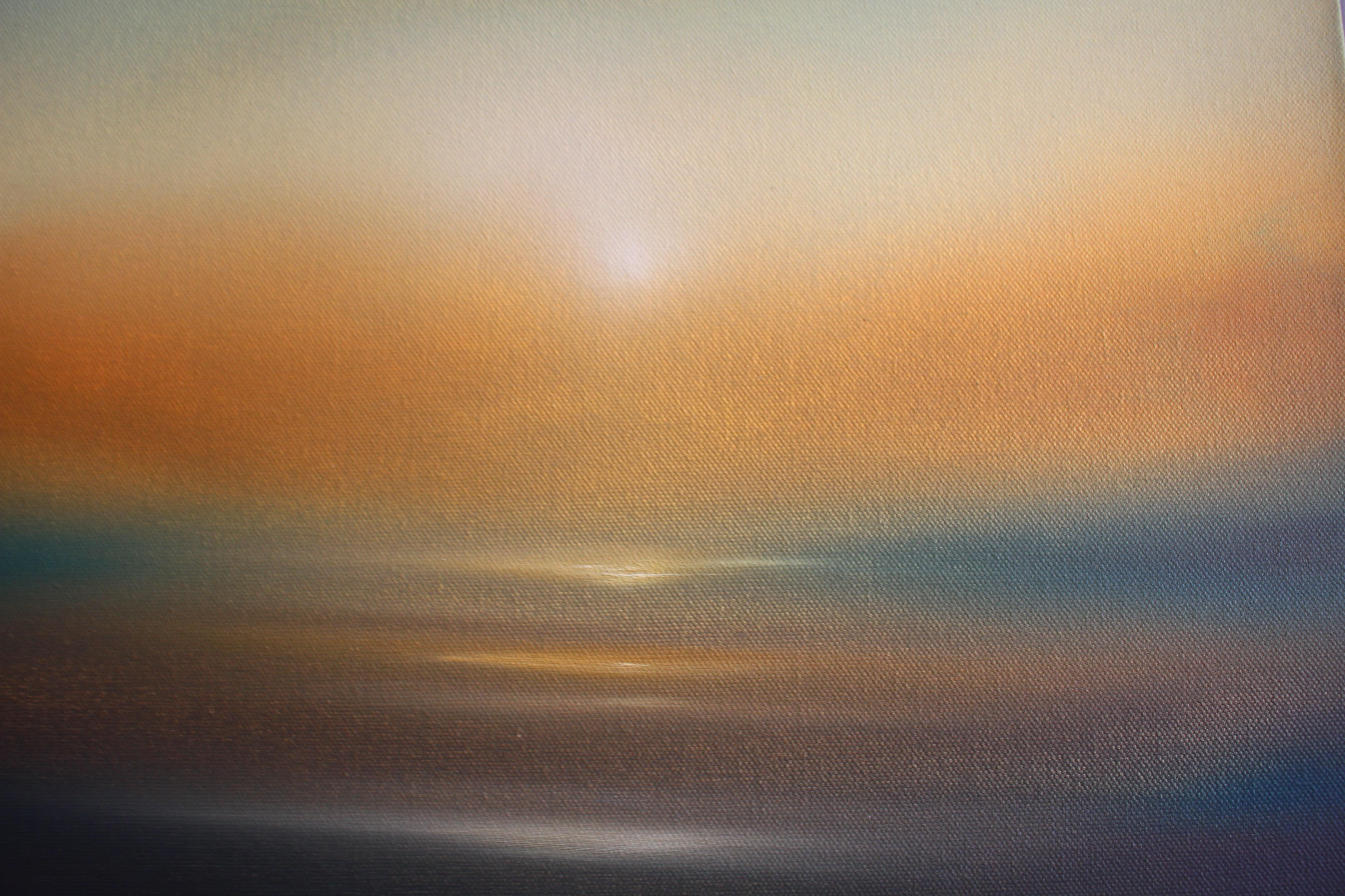 Golden Glow-original abstrait ocean seascape sunset painting-contemporary Art en vente 2