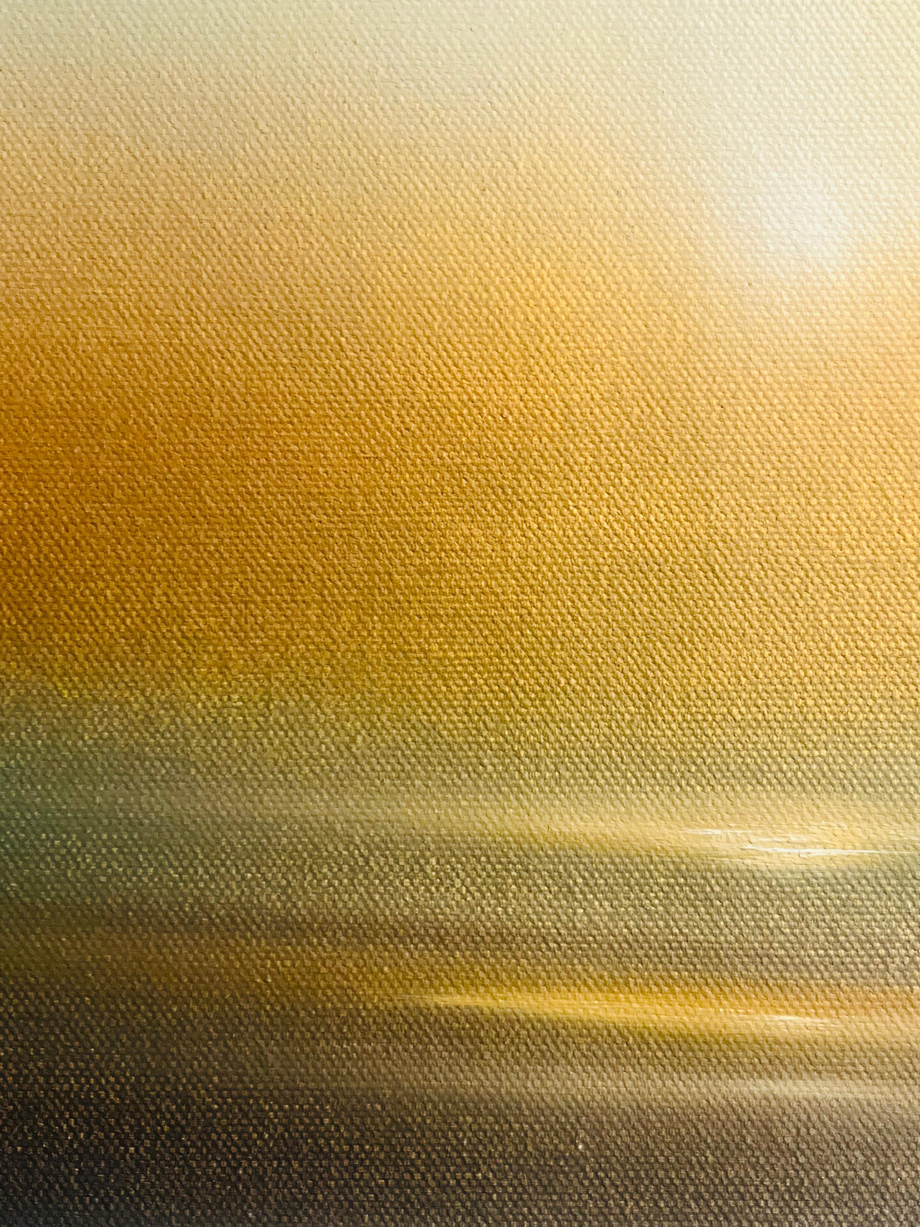 Golden Glow-original abstrait ocean seascape sunset painting-contemporary Art en vente 3