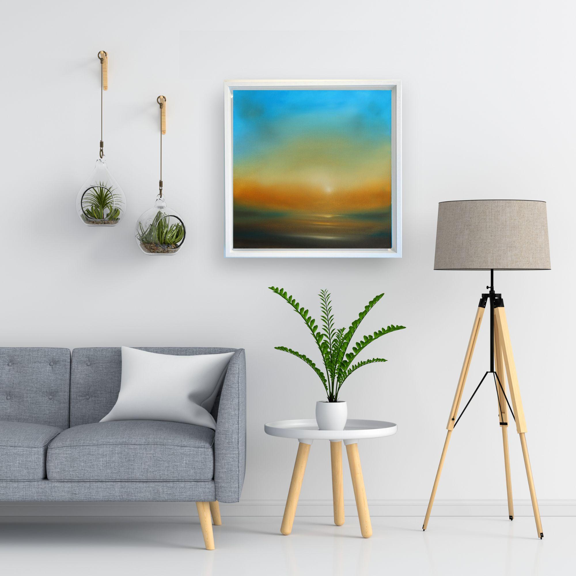 Golden Glow-original abstrait ocean seascape sunset painting-contemporary Art en vente 4