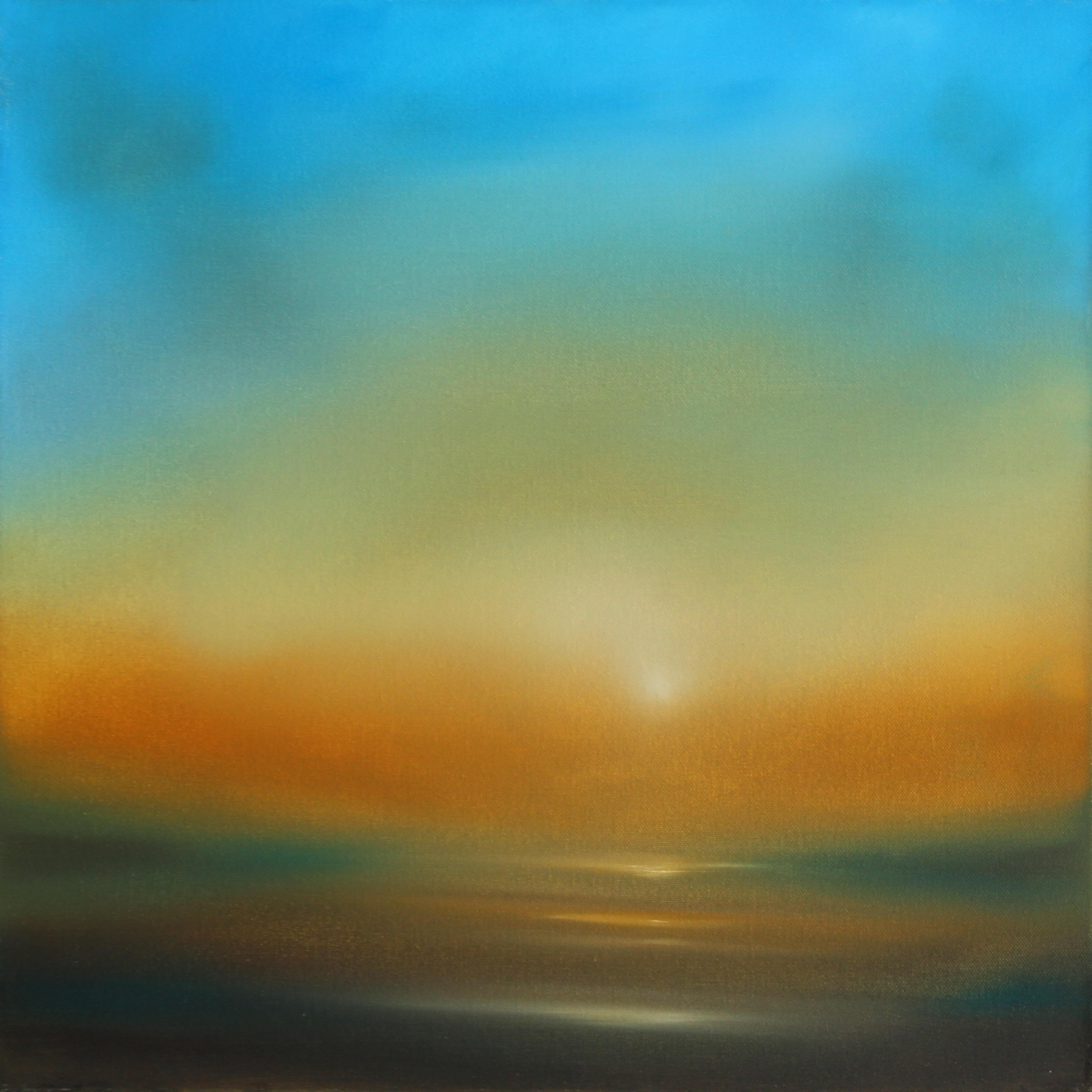 Golden Glow-original abstrait ocean seascape sunset painting-contemporary Art - Painting de Jonathan Speed