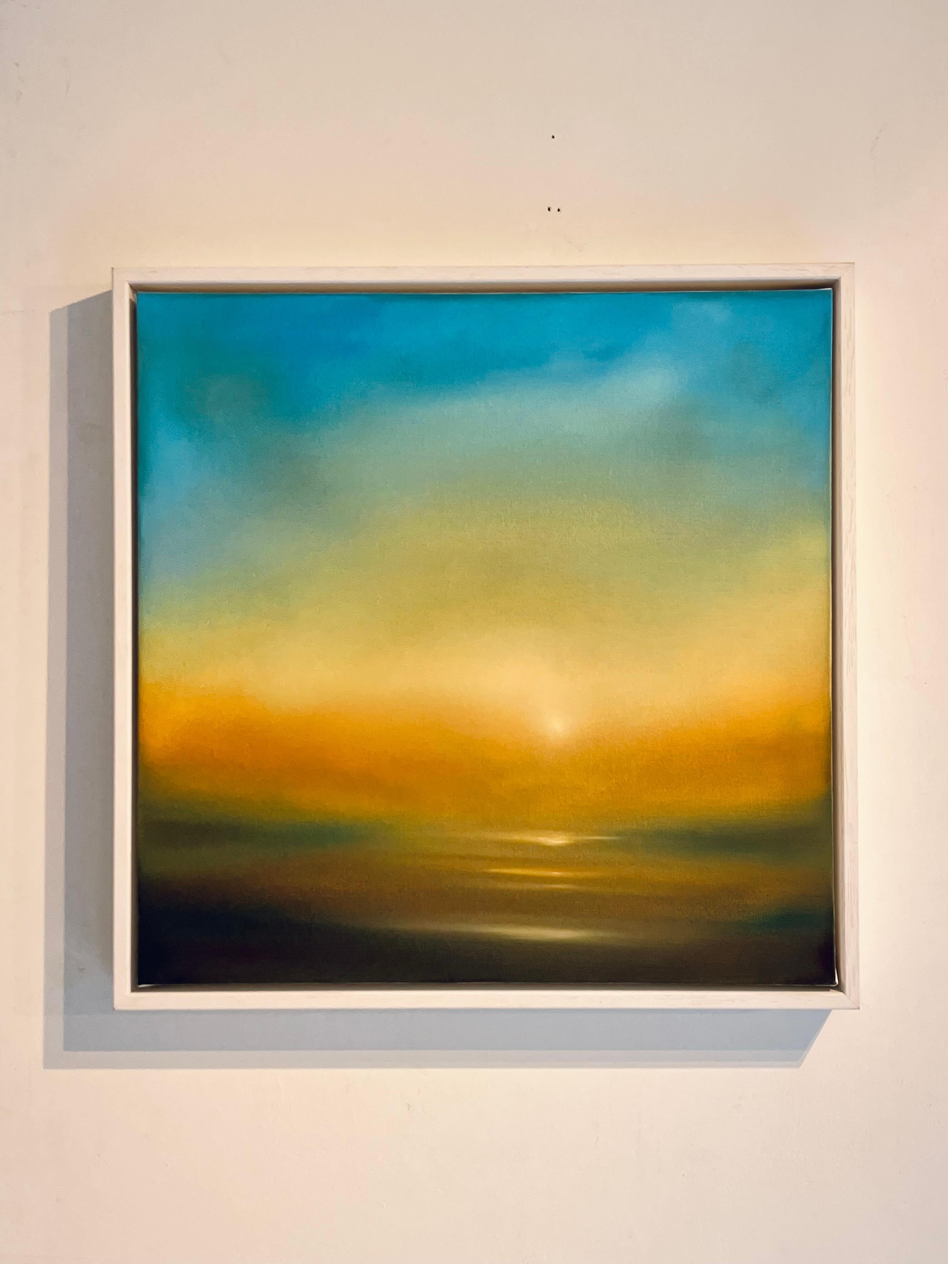 Golden Glow-original abstract seascape-ocean sunset painting-contemporary Art - Abstract Painting by Jonathan Speed