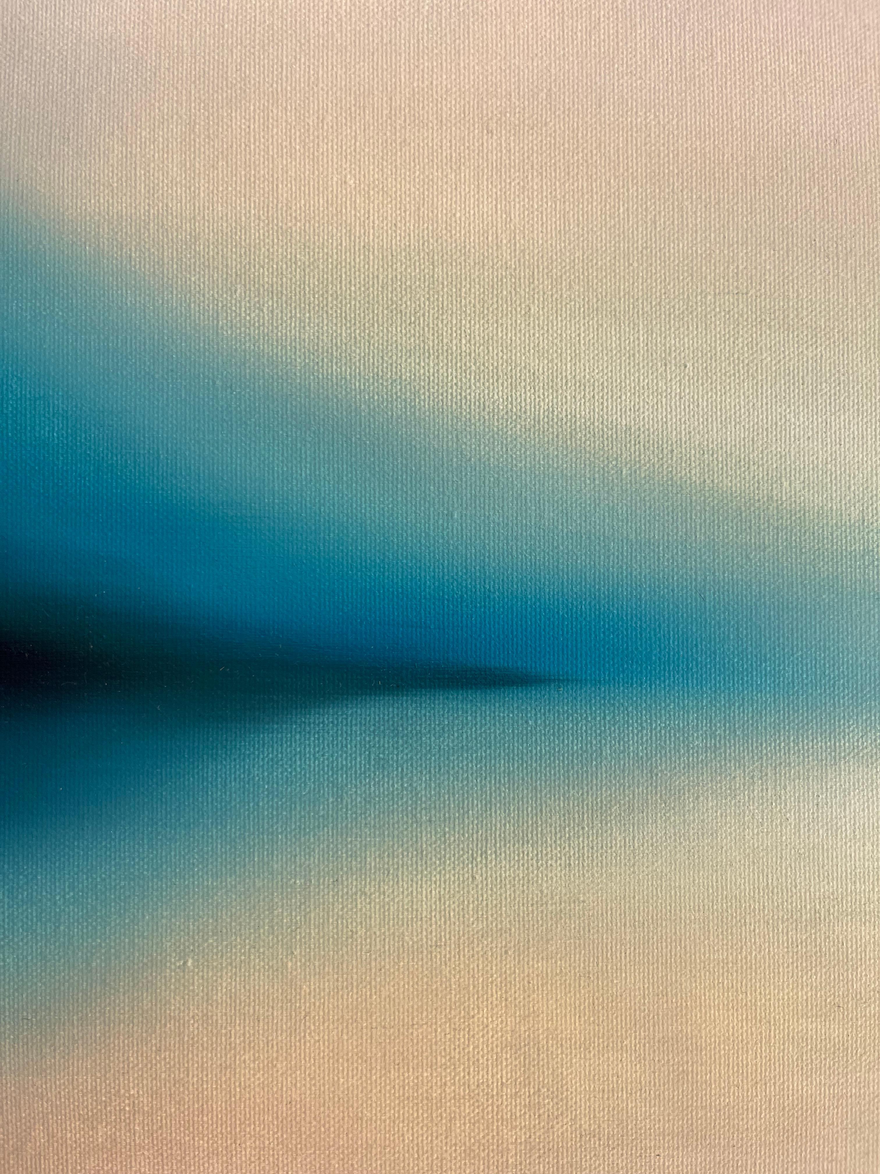 Lago Patricia - pittura astratta contemporanea originale di paesaggio - arte moderna - Landscape Painting Grigio di Jonathan Speed