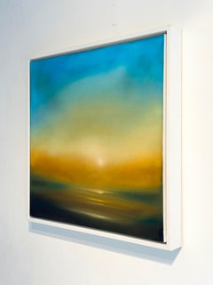 Ocean Sunset Acrylgemälde, Abstrakte Meereslandschaft, Signiert, 65x65 cm