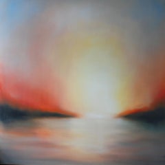 Stillness - original sea landscape ocean painting contemporary abstract water 