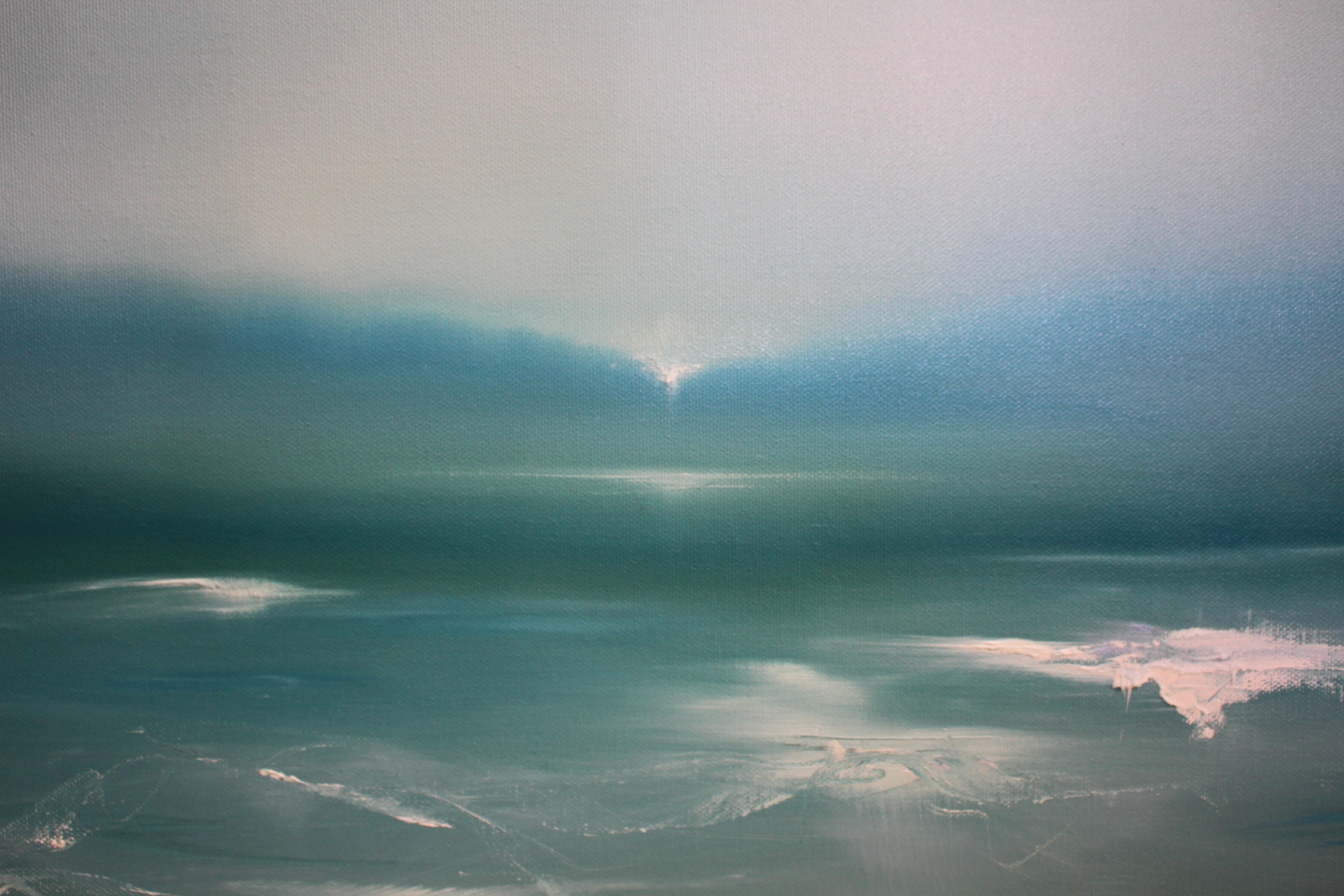 Storm's Break - landscape seascape ocean oil painting abstract Contemporary Art - Painting by Jonathan Speed