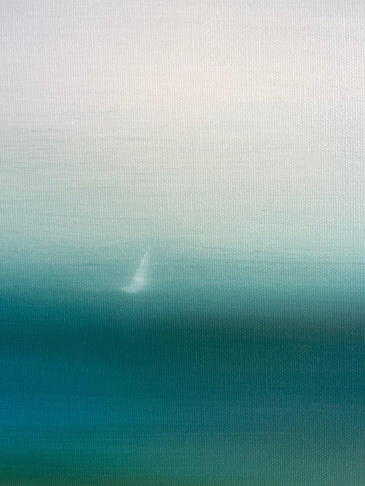 Weekend Sail-original abstrakter Sonnenuntergang  Meereslandschaft-Ozeanmalerei-Gegenwartskunst (Grau), Landscape Painting, von Jonathan Speed