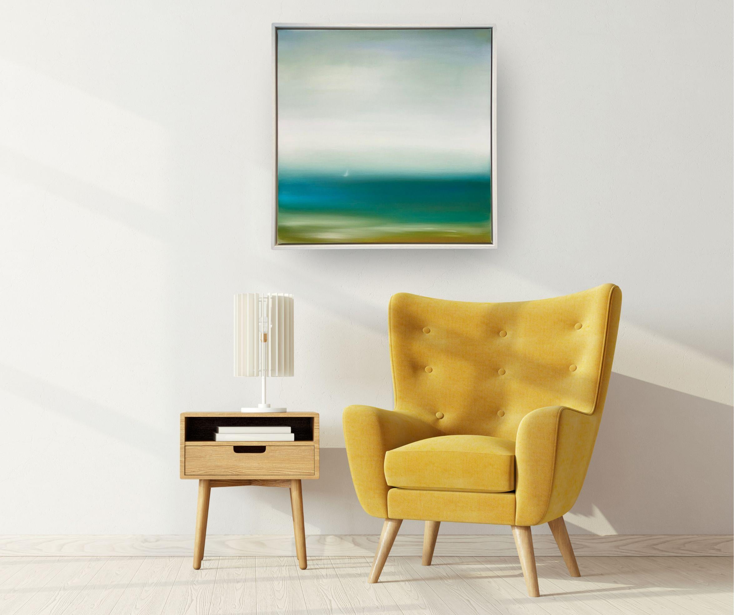 Weekend Sail-original abstrakter Sonnenuntergang  Meereslandschaft-Ozeanmalerei-Gegenwartskunst im Angebot 2