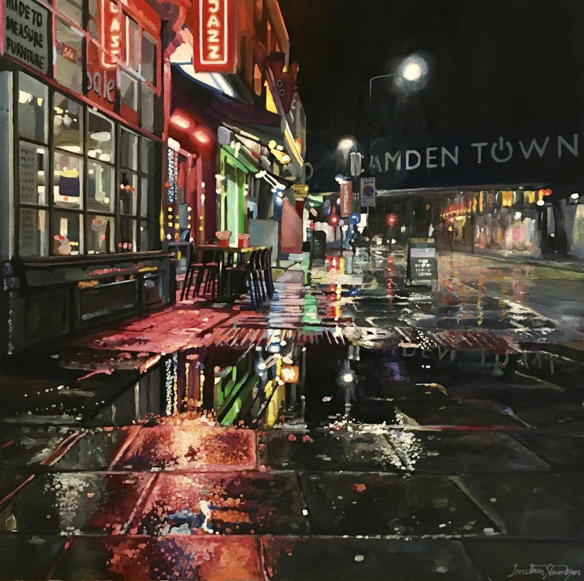 Back to Jazz - Original realism cityscape oil painting-contemporary Art