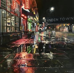Back to Jazz - Original realism cityscape oil painting-contemporary Art
