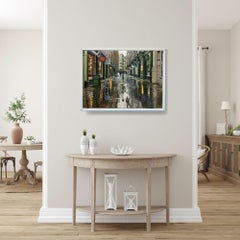 Cecil Court, West End - Original realism London oil painting - contemporary Art