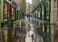 Cecil Court, West End - Original realism London oil painting - contemporary Art