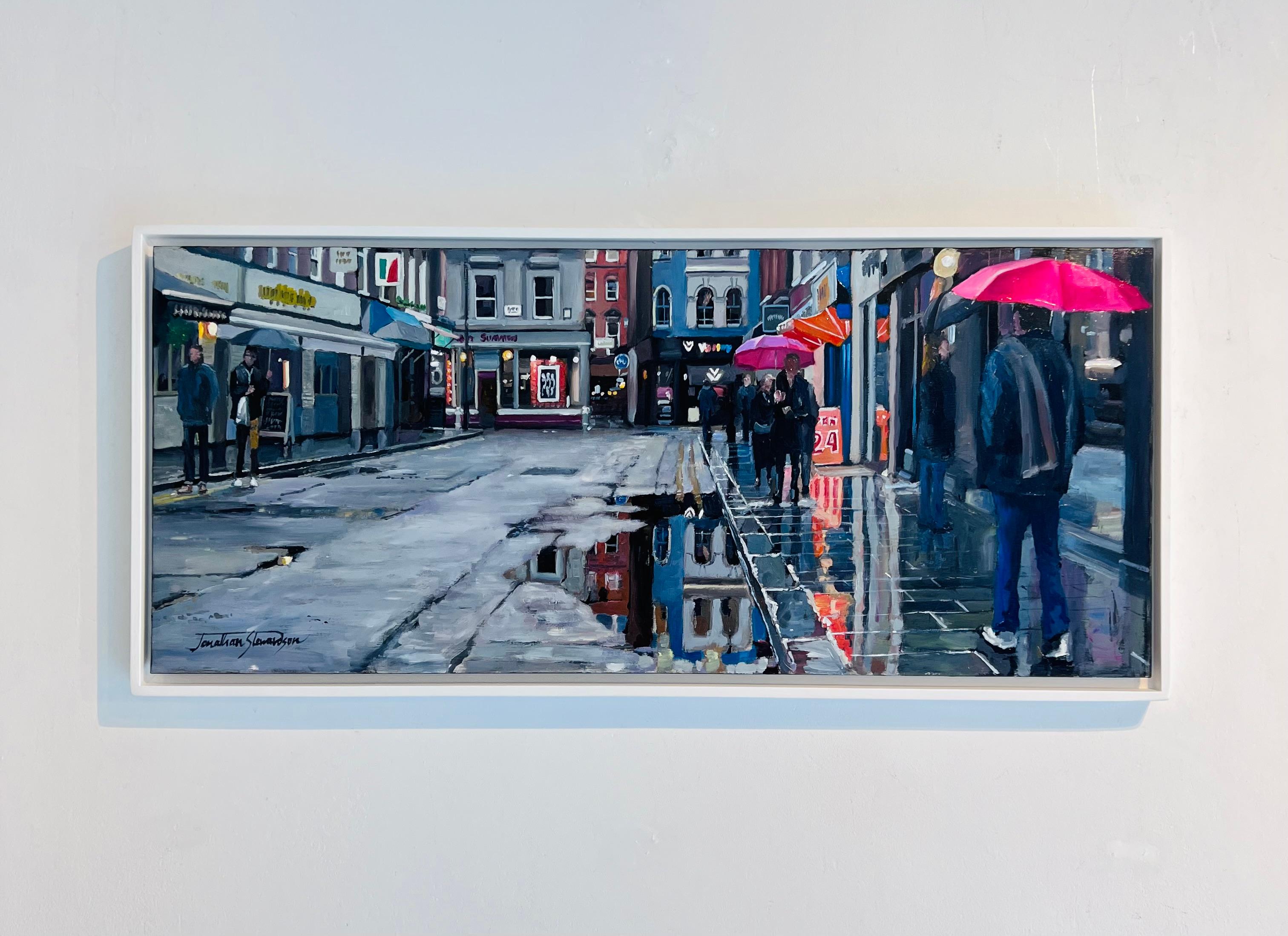 Old Compton St (Day)-Original London cityscape painting-modern impressionist art - Impressionist Art by Jonathan Stewerdson