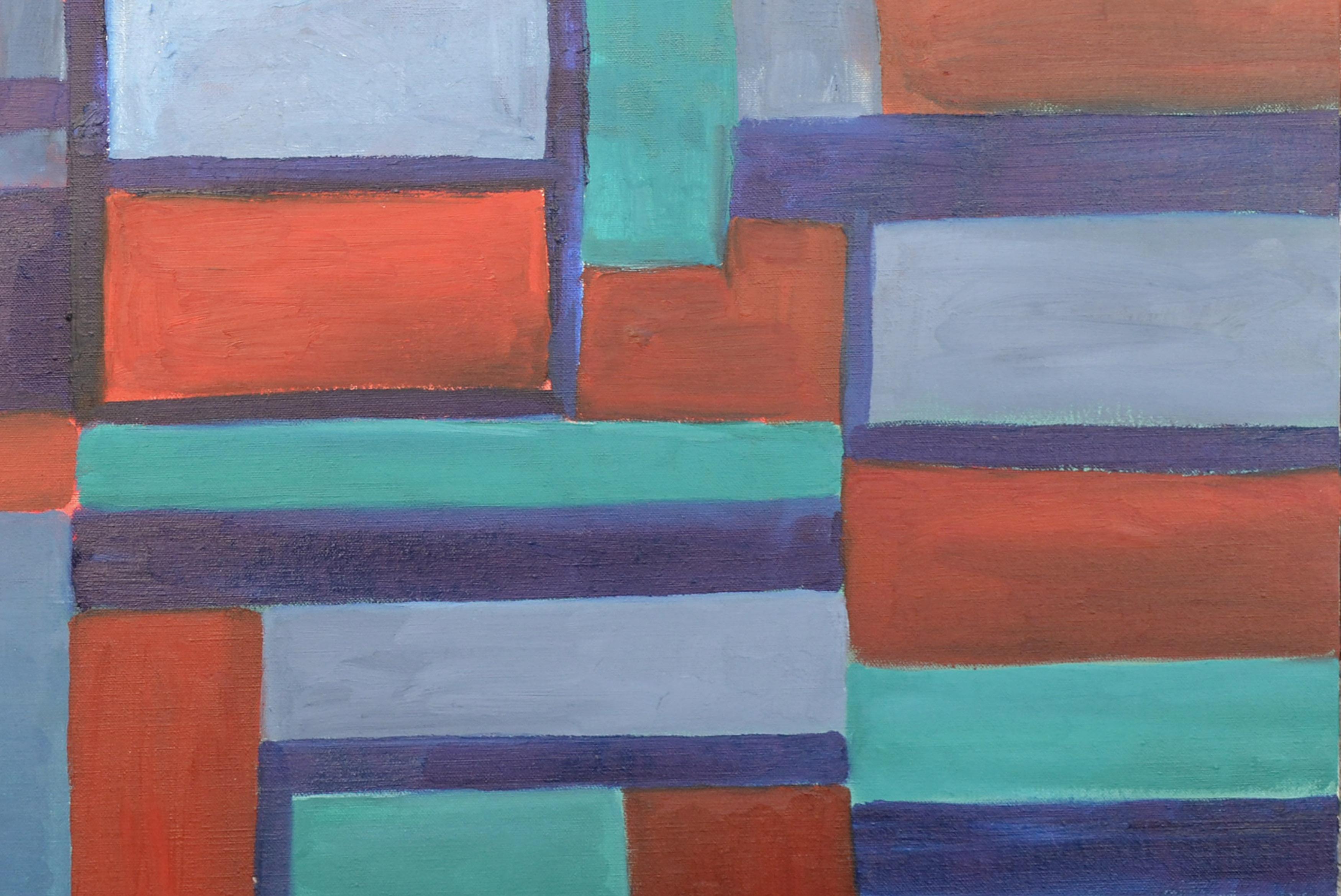 Berkeley Hills Geometric Abstract in Oil on Canvas - Painting by Jonathan Taylor