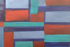 Abstrait géométrique de Berkeley Hills à l'huile sur toile