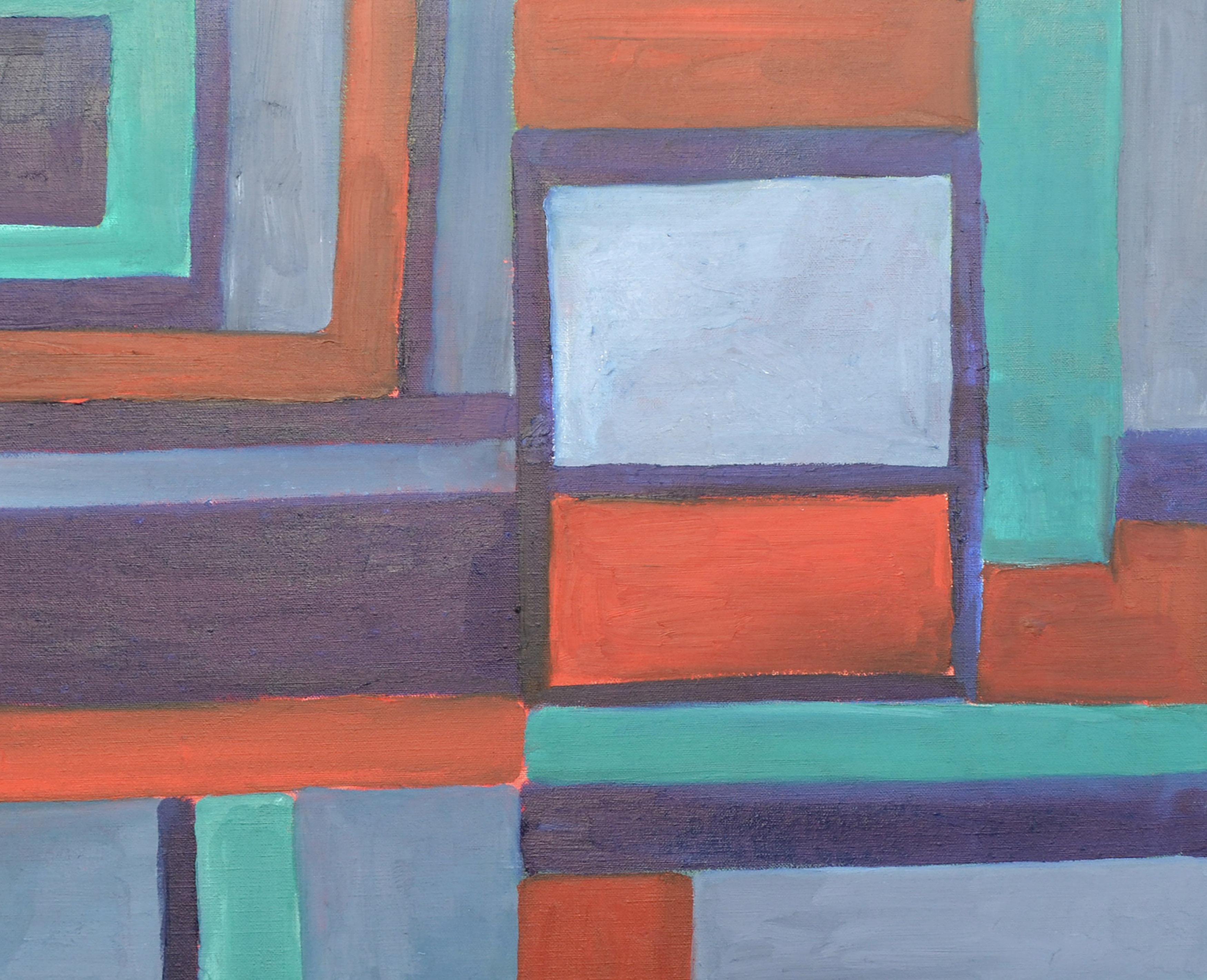 Berkeley Hills Geometric Abstract in Oil on Canvas - Contemporary Painting by Jonathan Taylor