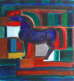 'Bucephalus', Large Modernist Oil, Santa Cruz, California, University of Maine