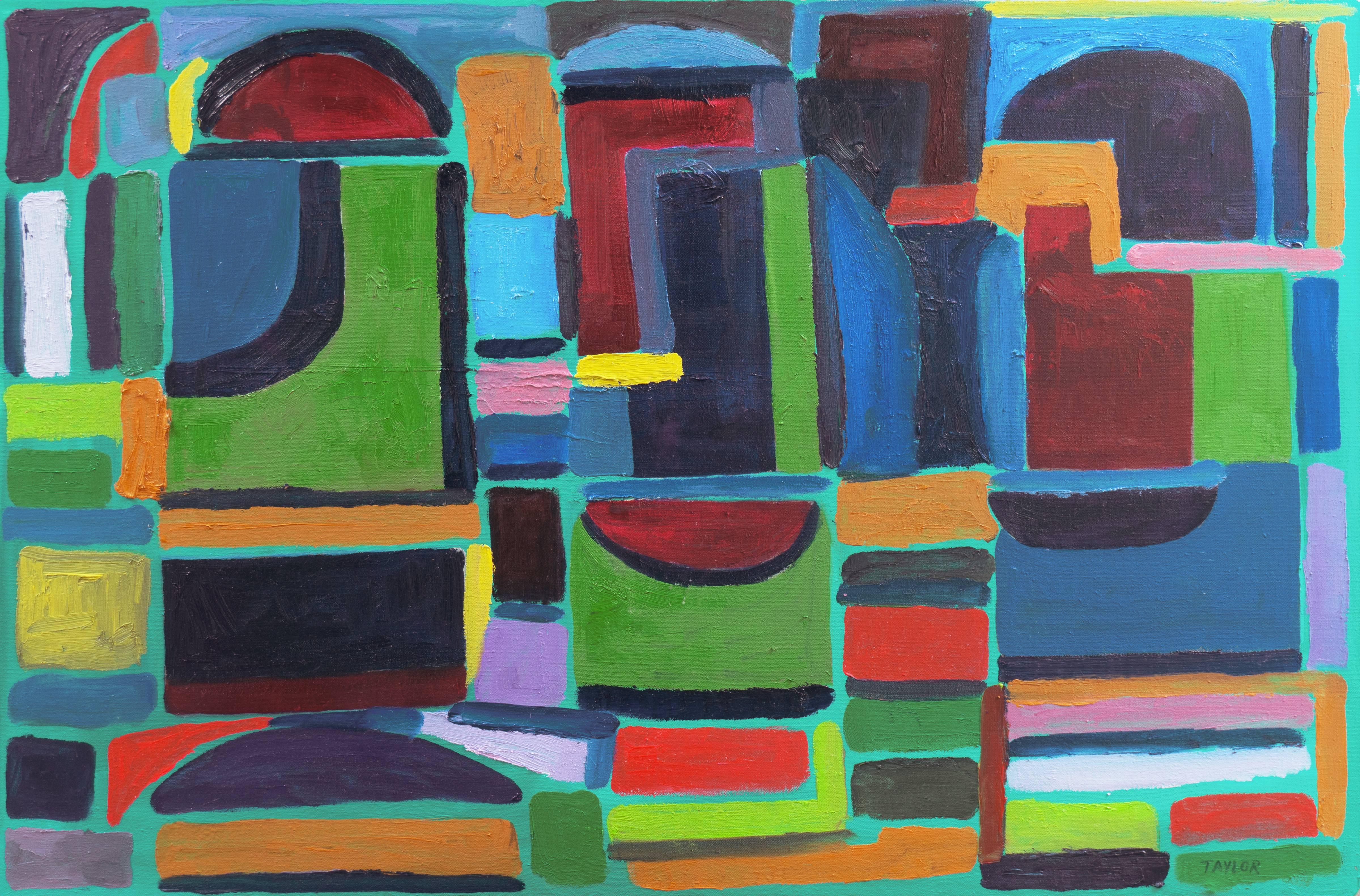 Jonathan Taylor Abstract Painting - 'Abstract #7', Architectural Abstraction, American Modernist, Maine, Santa Cruz