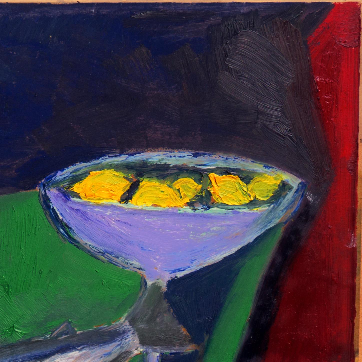 « Still Life with Wine », Californie Modernist, Santa Cruz, Université du Maine - Noir Still-Life Painting par Jonathan Taylor